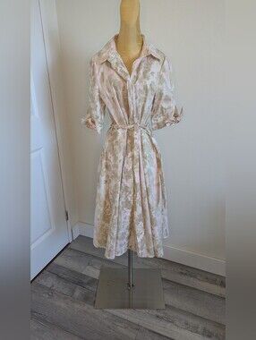 Calvin Klein Floral Midi Shirt Dress Size 6